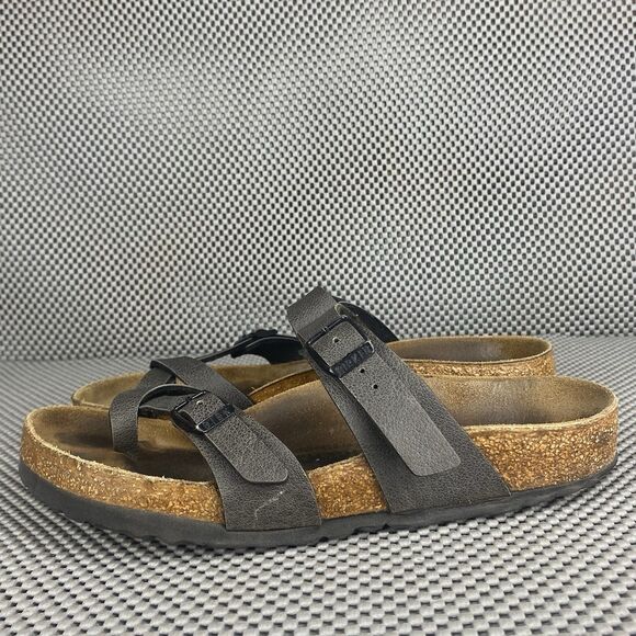 Birkenstock Mayari Adult Sandals 37 L6 M4 Dark Gray Thong Buckle Made In Germany - Picture 2 of 12